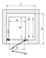 Porta giratória (Entrada única) Tipo C